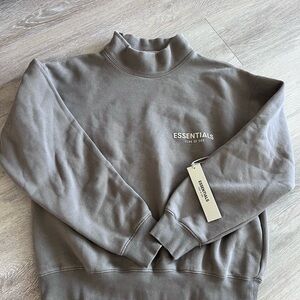 NWT ESSENTIALS Fear of God Taupe Mockneck